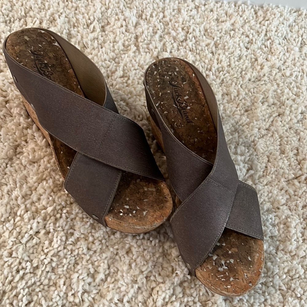 Lucky Brand Platform Wedge (metallic/cork) 🍀 - Picture 1 of 4